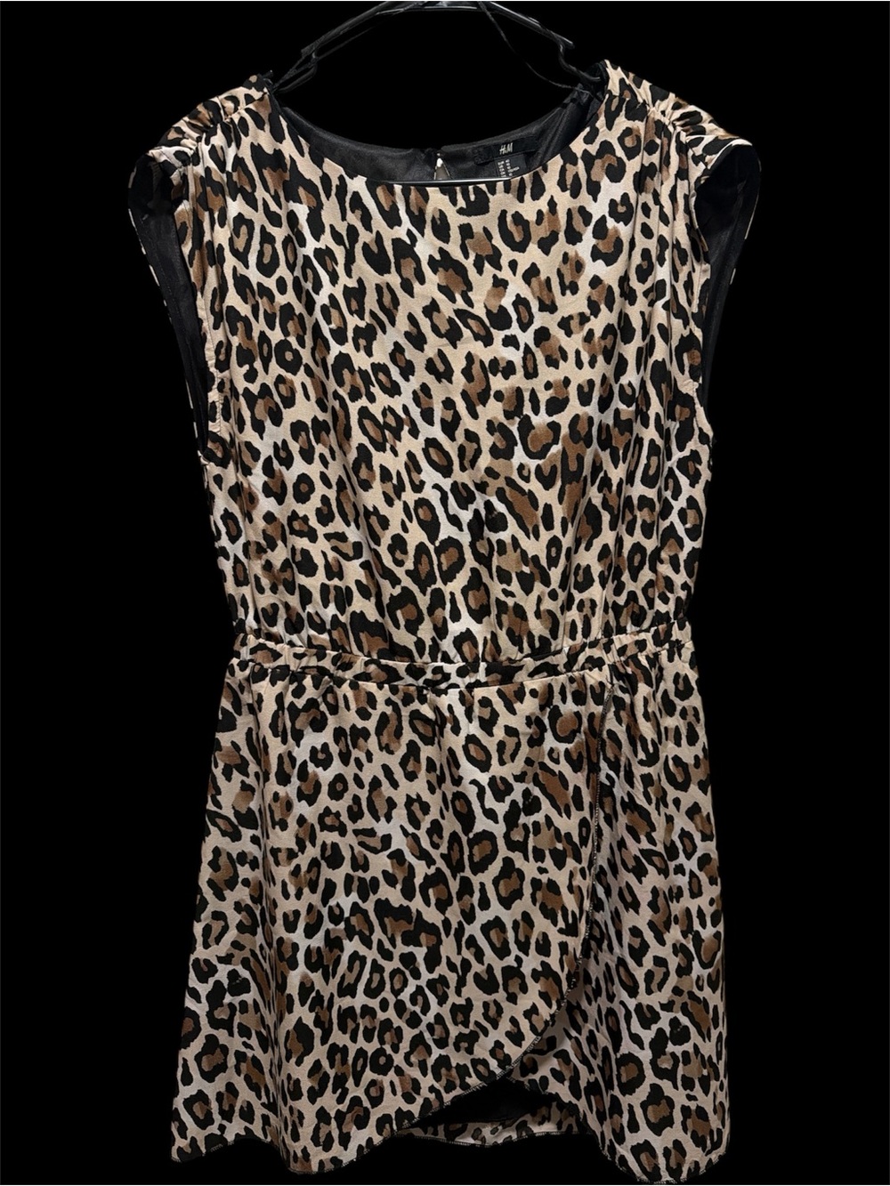 H&M Leopard Print Mini Dress in Brown & Black